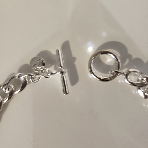 Dyadema Italian Silver Choker Chain Heavy Link Hoop Closer NWOT - Picture 6 of 11